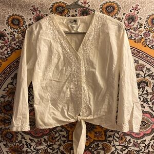 Island republic tie button up blouse